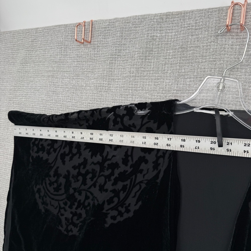 Vintage Velvet Burnout Kimono Wrap Women OS Flowy Medallion Black Goth Boho - Picture 4 of 8